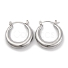 Non-Tarnish Moon Stainless Steel Hoop Earrings EJEW-H013-10P-1