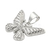 Brass Micro Pave Clear Cubic Zirconia Pendants ZIRC-P115-03P-2