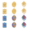 12Pcs 6 Styles 304 Stainless Steel Pendant Rhinestone Settings STAS-DC0013-78-1