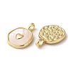 Rack Plating Brass Pendants with Natural Shell KK-K332-40G-2