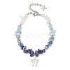 Natural Mixed Gemstone Chip Beaded Bracelest BJEW-JB12976-01-3