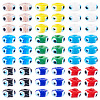 54Pcs 9 Colors Handmade Evil Eye Lampwork Beads LAMP-TA0001-57-3