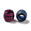 Spray Printed Opaque Acrylic European Beads SACR-P031-33B-2