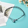 Pearl Luster Plated Round Faceted Natural Agate Pendant Necklace NJEW-JN03657-03-2