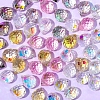 50Pcs Teardrop Electroplated Transparent Glass Charms PW-WGCC72C-02-1