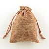 Polyester Imitation Burlap Packing Pouches Drawstring Bags ABAG-R004-14x10cm-03-1