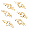 6 Sets Brass Micro Pave Cubic Zirconia Fold Over Clasps KK-CA0002-73-1