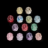 Spray Painted Transparent Glass Beads GLAA-D006-17-2