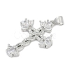 Brass Micro Pave Clear Cubic Zirconia Pendants KK-G522-51P-01-2