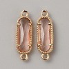 Golden Plated Brass Pave Glass Connector Charms FIND-WH0110-728G-05-1