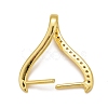 Rack Plating Brass Micro Pave Cubic Zirconia Ice Pick Pinch Bails KK-B056-01-3