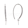 Anti-Tarnish Rhodium Plated 925 Sterling Silver Micro Pave Cubic Zirconia Earring Hooks STER-F041-88P-5