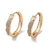 Brass Micro Pave Cubic Zirconia Hoop Earrings EJEW-M238-66KCG-1
