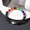 Chakra Theme Natural & Synthetic Mixed Gemstone Stretch Bracelet BJEW-JB10161-2