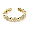 Brass Micro Pave Cubic Zirconia Cuff Bangle BJEW-K239-01G-2