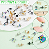 50Pcs 5 Colors 304 Stainless Steel Stud Earring Findings STAS-BBC0010-42-7