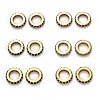 Brass Micro Pave Cubic Zirconia Rondelle European Beads KK-B028-18G-1
