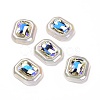 Rainbow Iridescent Plating Acrylic Cabochons OACR-E011-07-1