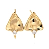 Brass Micro Pave Cubic Zirconia Stud Earring Findings KK-Z092-05G-1