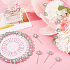 Alloy Rhinestone Flower Long Pins FIND-WH0111-322-4