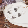2 Pairs 2 Style Moth & Butterfly Zinc Alloy Dangle Hoop & Leverback Earrings EJEW-AN0002-64-7