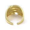 Brass Micro Pave Clear Cubic Zirconia Open Cuff Ring for Woman RJEW-M165-02A-G-3
