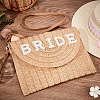 Women's Straw Knitted Bag AJEW-WH0348-17-4