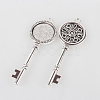 Tibetan Style Alloy Pendant Cabochon Settings X-TIBEP-N003-72AS-2