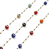 Evil Eye Lampwork Beaded Link Chains CHS-G028-04G-08-1