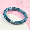 Column Natural Apatite Beads Stretch Bracelets for Women Men BJEW-A148-01A-18-3