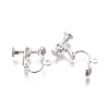 Rack Plated Brass Screw Clip-on Earring Findings KK-P169-04S-2