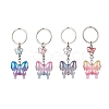 4Pcs Glass & Acrylic Butterfly Keychain KEYC-JKC00649-1
