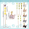 6Pcs Beadable Bamboo Knitting Needle & 6Pcs Cat Alloy Enamel Stitch Marker Kits DIY-DR00013-2