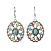 Bohemian Alloy Enamel & Synthetic Turquoise Dangle Earrings for Women EJEW-JE07341-6