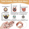 240Pcs 6 Style Halloween Handmade Polymer Clay Cabochons CLAY-AR0001-35-2