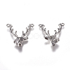 Brass Micro Pave Clear Cubic Zirconia Pendants ZIRC-I030-13P-2