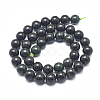 Natura Myanmar Black Jade Beads Strands G-D0001-06-10mm-2