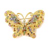 Butterfly Zinc Alloy Rhinestone Brooches for Backpack Clothes JEWB-S027-04B-1