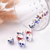 Floral Printed Porcelain Beads PORC-CF187Y-CF190Y-3