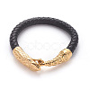 Retro Leather Cord Bracelets BJEW-L642-33G-1