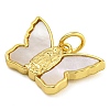 Brass Pendants with Shell and Jump Rings KK-D534-01G-2