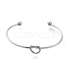 Non-Tarnish 304 Stainless Steel Knot Cuff Bangles for Women BJEW-M233-04P-2