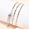 Two Tone 2MM 304 Stainless Steel Oval Link Chain Necklaces NJEW-D328-02GP-1
