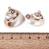 Electroplated Golden Brass Edged Natural Spiral Shell Pendants SSHEL-Q101-05-3