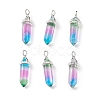 Faceted Bullet Glass Pointed Pendants KK-E282-01P-07-2