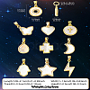 10Pcs 10 Styles Brass Pave Natural White Shell Pendants KK-CJ0002-56-8