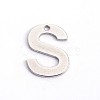 Tarnish Resistant 304 Stainless Steel Letter Charms STAS-O072-S-1