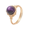 Natural Tiger Eye Finger Rings RJEW-JR00986-4