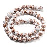Synthetic Gold Line Turquoise Beads Strands G-H026-01E-01-2