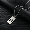 Rectangle with Hollow Out Letter 201 Stainless Steel Pendant Necklaces FS-WG34D20-20-1